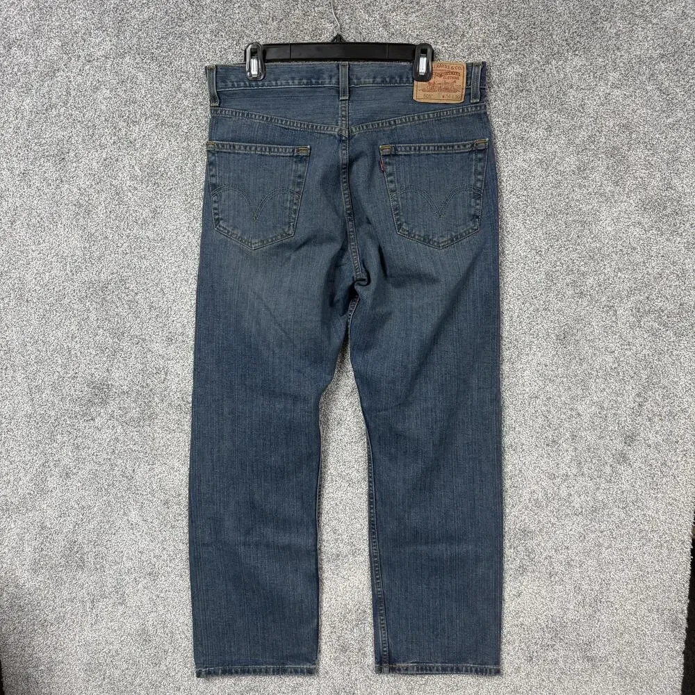 Levis 505 Regular Fit Jeans Mens 34x29 Blue Straight Denim Mid Wash Classic